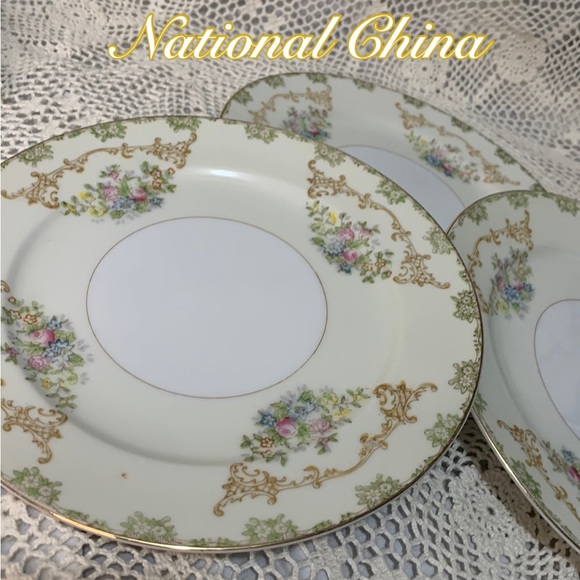 NATIONAL CHINA  Vintage Salad Plates - Picture 1 of 3